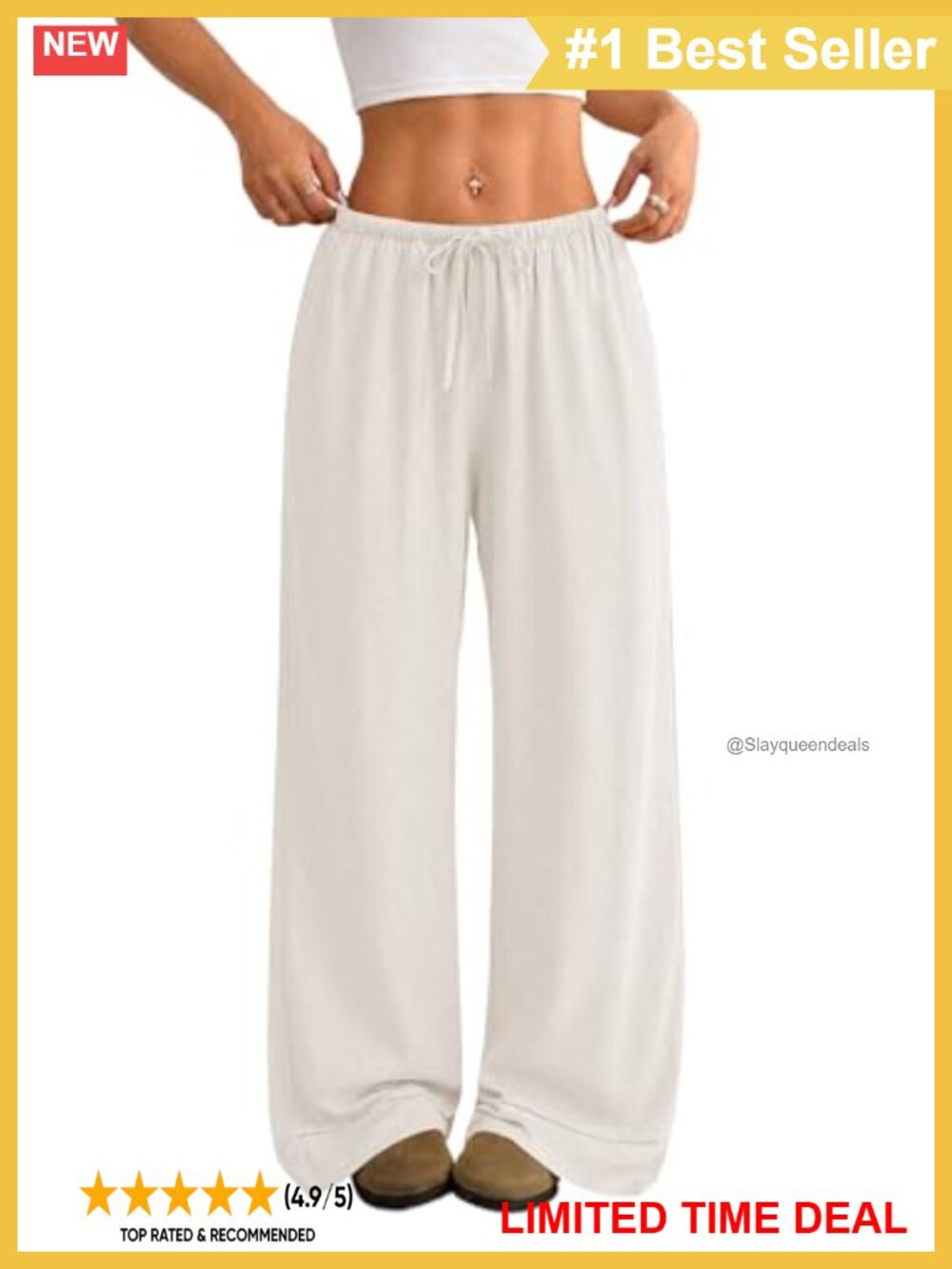 Linen Blend Wide Leg Palazzo Pants Drawstring Waist Pockets